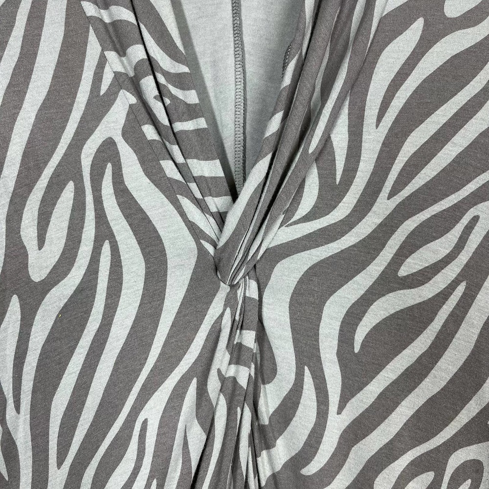 🔴 5 for $25! Tommy Bahama Dress 3/4 Sleeve Blue/Grey Zebra Size Small‎ - Picture 5 of 6